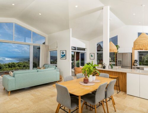 Kitchen Design at Muriwai Beach has Tropical Flavours